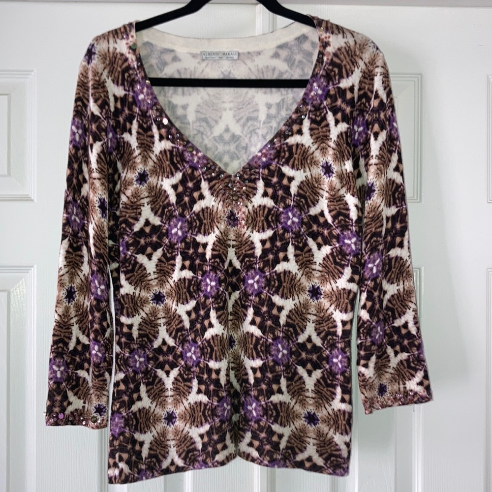Alberto Makali Sweater with Sequins Detail